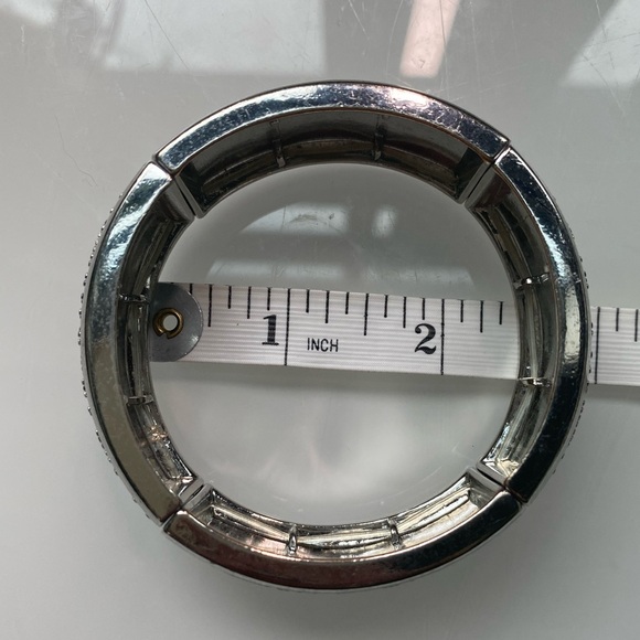 Vintage Chico's Regan Stretch Bracelet Rhinestone Silver Toned 7.5" - Picture 8 of 9